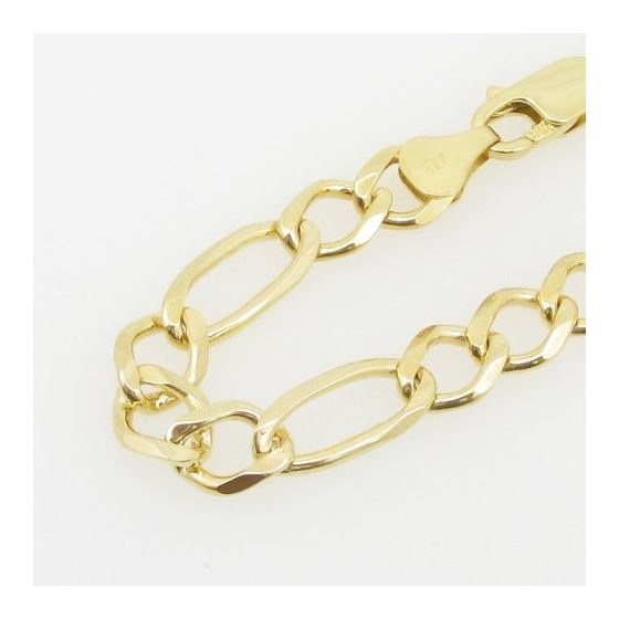 Mens 10k Yellow Gold figaro cuban mariner link bracelet AGMBRP30 8 inches long and 7mm wide 2