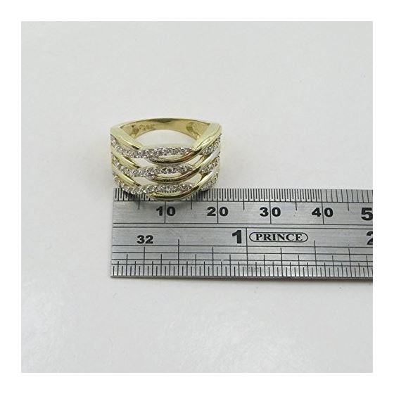 10K Yellow Gold womens designer lace ring ASVJ7 4