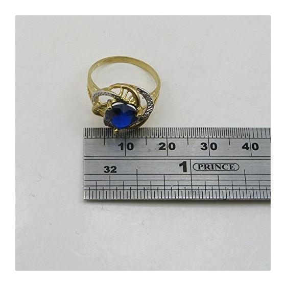 10K Yellow Gold womens heart gemstone ring ASVJ15 4