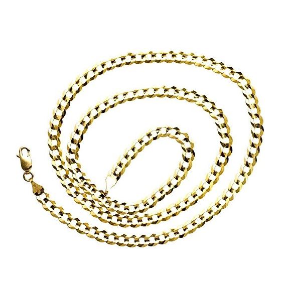 14K YELLOW Gold SOLID ITALY CUBAN Chain - 20 Inches Long 4.5MM Wide 2