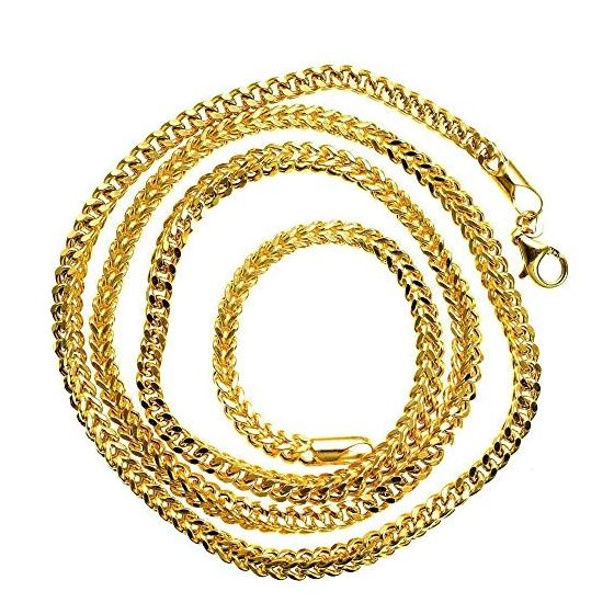 14K YELLOW Gold HOLLOW FRANCO Chain - 20 Inches Long 3.6MM Wide 2