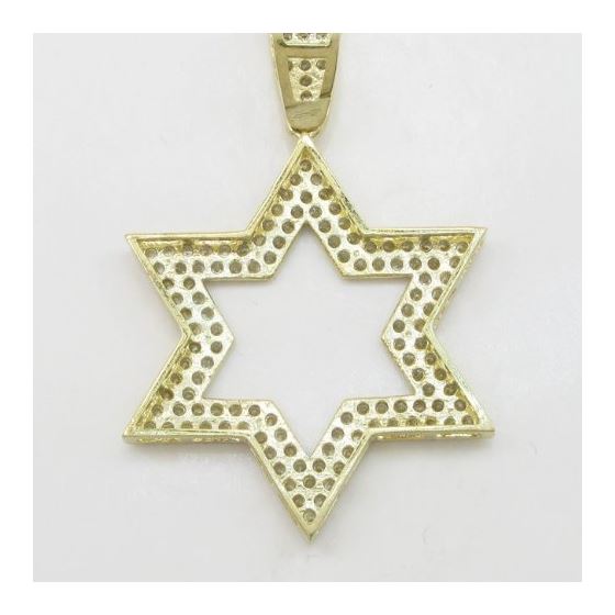 Mens 10k Yellow gold Outer star of david gold cz pendant GCHA34 4