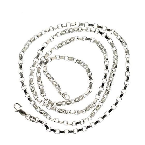 14K WHITE Gold SOLID ROUND CABLE Chain - 24 Inches Long 2.6MM Wide 2