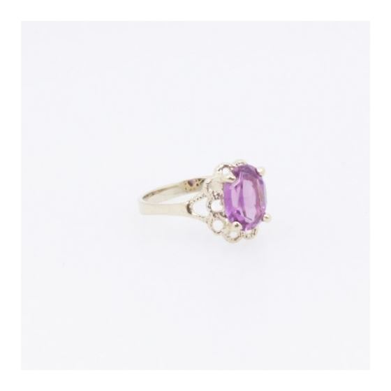 10k Yellow Gold Syntetic purple gemstone ring ajjr40 Size: 3.25 4
