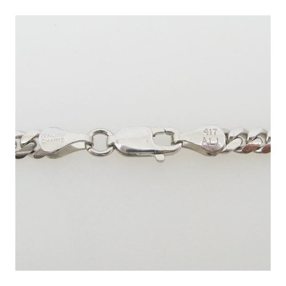 Mens 10k White Gold figaro cuban mariner link bracelet AGMBRP50 8 inches long and 4mm wide 4