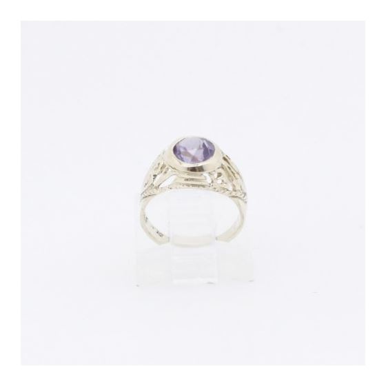 10k Yellow Gold Syntetic purple gemstone ring ajjr89 Size: 2.25 2