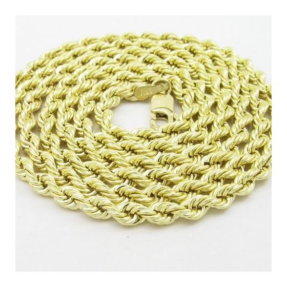 "Mens 10k Yellow Gold skinny rope chain ELNC10 24"" long and 3.3 mm wide 2"