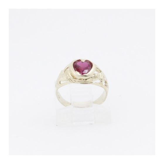 10k Yellow Gold Syntetic red gemstone ring ajjr73 Size: 2.25 2