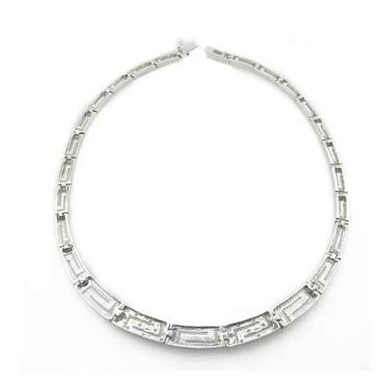 Ladies .925 Italian Sterling Silver fancy vintage cz necklace Diameter - 5.5 inches Width - 8.5mm 4