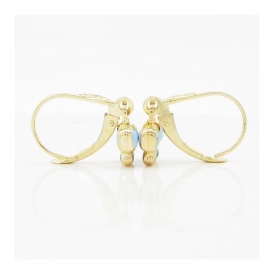 14K Yellow gold Butterfly chandelier earrings for Children/Kids web364 4