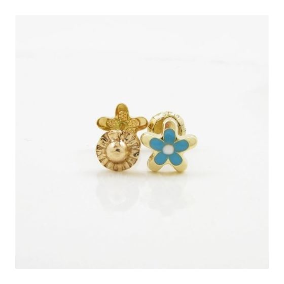 14K Yellow gold Flower stud earrings for Children/Kids web10 2