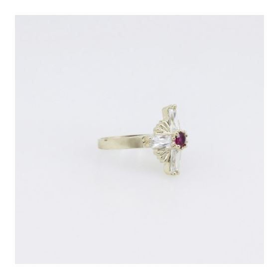 10k Yellow Gold Syntetic red gemstone ring ajr19 Size: 8 4
