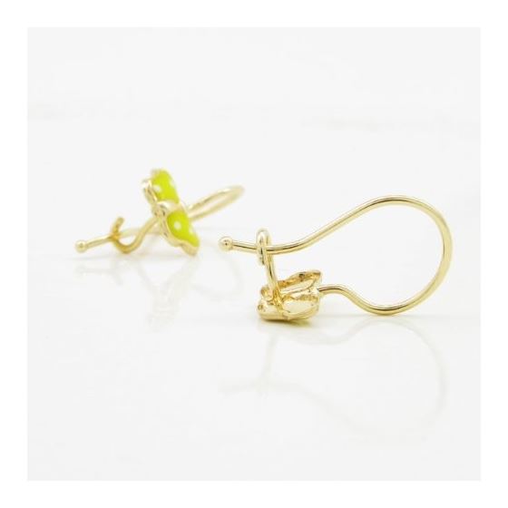 14K Yellow gold Butterfly hoop earrings for Children/Kids web77 4