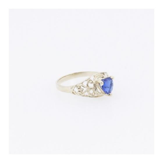 10k Yellow Gold Syntetic blue gemstone ring ajjr55 Size: 2.5 4