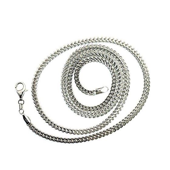 10K WHITE Gold HOLLOW FRANCO Chain - 22 Inches Long 3MM Wide 2