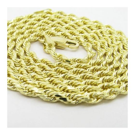 "Mens 10k Yellow Gold skinny rope chain ELNC30 22"" long and 2mm wide 2"