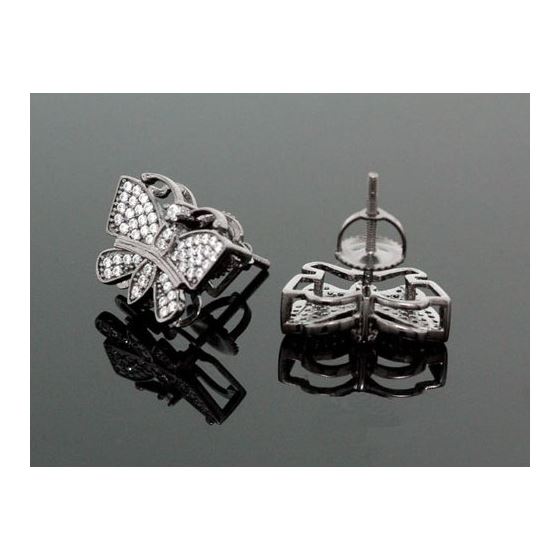 Sterling Silver Butterfly Fashion Hand Set Stud Earrings ME0208 2
