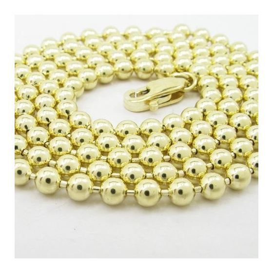 "Mens 10k Yellow Gold combat ball link chain ELNC60 24"" long and 4mm wide 2"