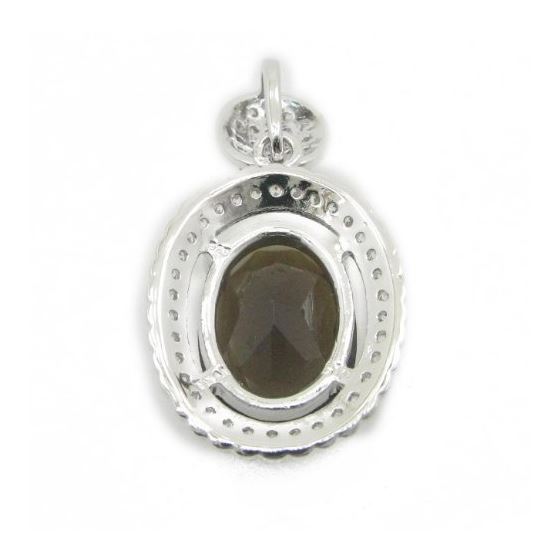 Ladies .925 Italian Sterling Silver tear drop pendant with black stone Length - 1.38 inches Width - 
