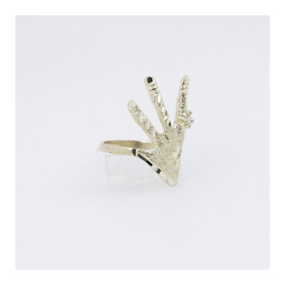 10k Yellow Gold Finger white ring ajr29 Size: 7 4