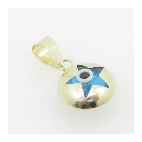 Womens bp8 kabbalah evil eye 14k solid yellow gold good luck charm pendant 4