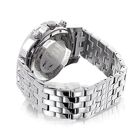 Iced Out Mens Diamond Watch By LUXURMAN 1Ct Blac-2