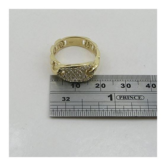 10K Yellow Gold womens designer mesh ring ASVJ25 4