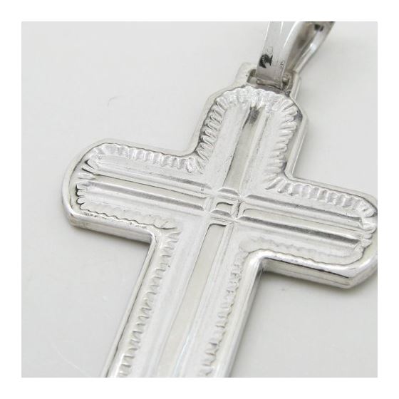 Fancy cross silver pendant SB42 40mm tall and 24mm wide 2