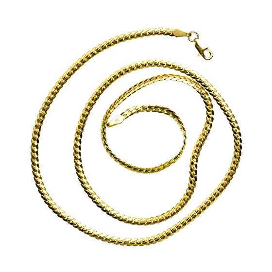 14K YELLOW Gold SOLID BABY CUBAN Chain - 18 Inches Long 2.6MM Wide 2