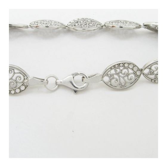 Womens Sterling silver Leaf link bracelet 2