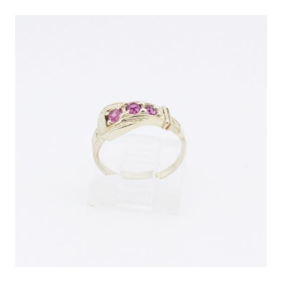 10k Yellow Gold Syntetic red gemstone ring ajjr35 Size: 3.75 2