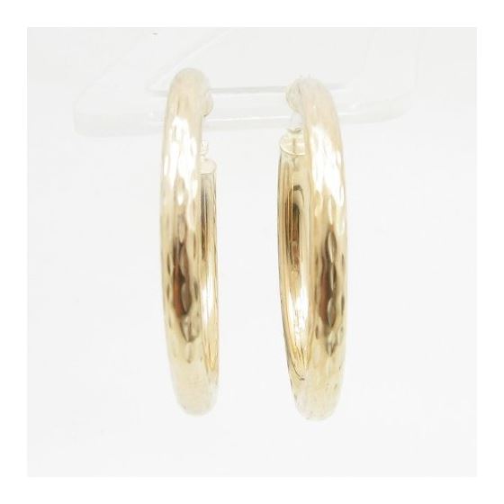 10k Yellow Gold earrings Min bamboo hoop AGBE52 2