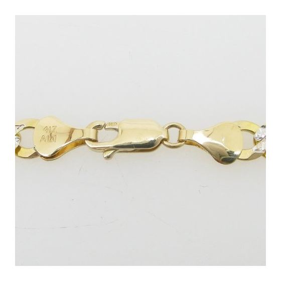 Mens 10k Yellow Gold diamond cut figaro cuban mariner link bracelet 8 inches long and 6mm wide 4