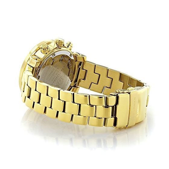 Montana by Luxurman Real Diamond Watch for Women 0.3ct Yellow Gold Plated 2
