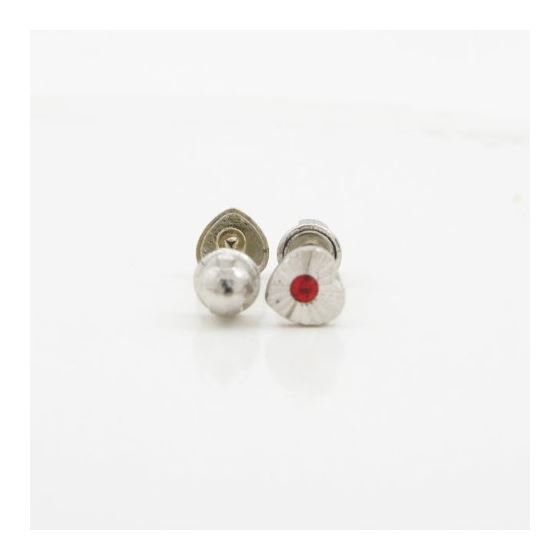 14K White gold Heart cz stud earrings for Children/Kids web479 2