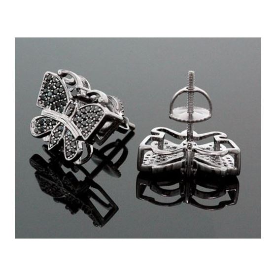 Sterling Silver Butterfly Fashion Hand Set Stud Earrings ME0210e 2