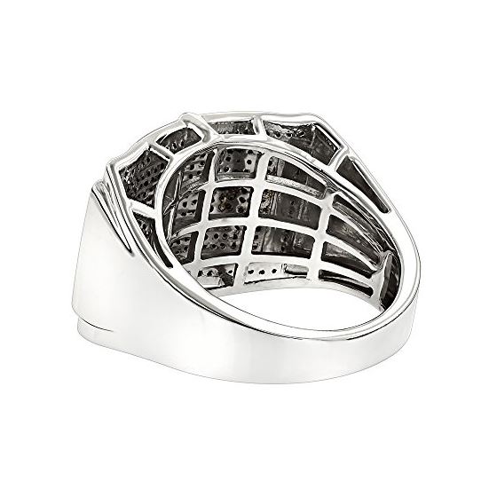 "Mens Color Diamond Ring Sterling Silver by LUXURMAN (0.6 Ctw