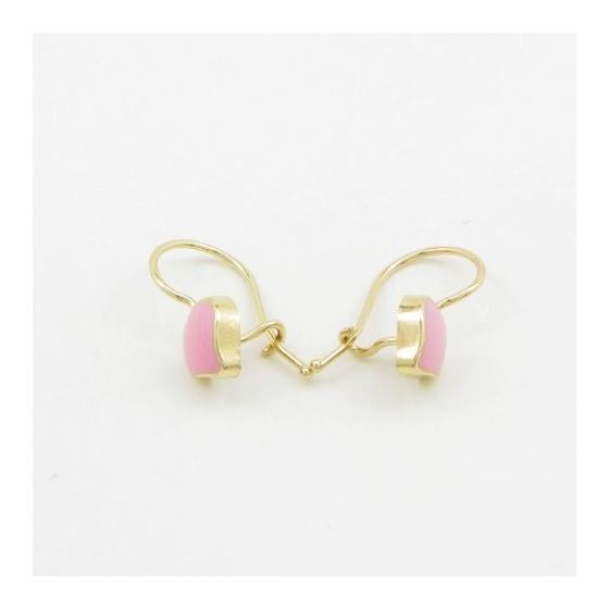 14K Yellow gold Simple heart hoop earrings for Children/Kids web64 2