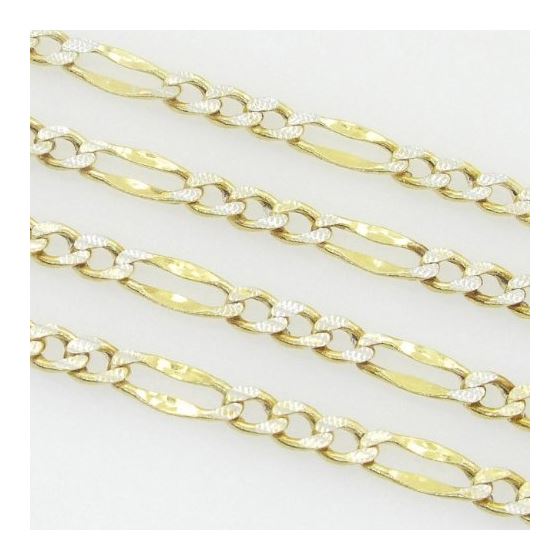 10K Yellow Gold diamond cut figaro chain GC113 4