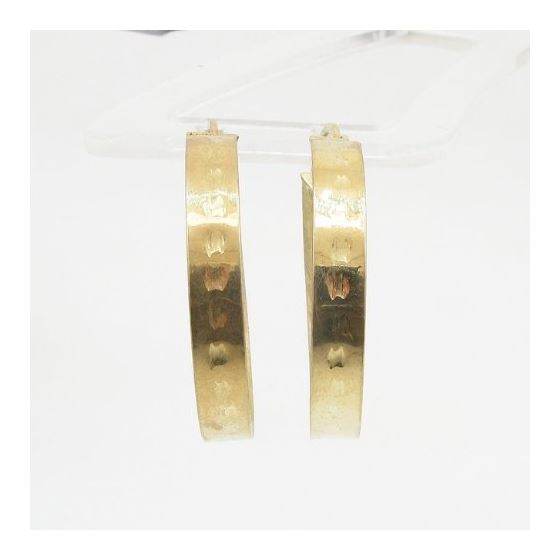 10k Yellow Gold earrings Fancy puff bamboo gold earrings AGBE61 2