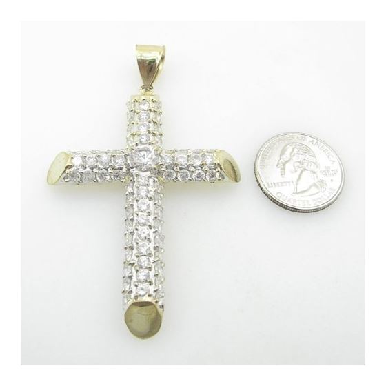 Mens 10K Solid Yellow Gold thick fully stoned cross Length - 3.27 inches Width - 1.97 inches 4