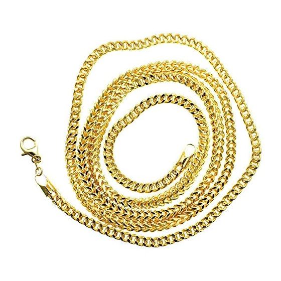 10K YELLOW Gold HOLLOW FRANCO Chain - 30 Inches Long 3.7MM Wide 2