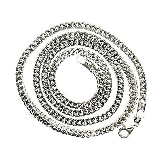 10K WHITE Gold HOLLOW FRANCO Chain - 24 Inches Long 3.7MM Wide 2