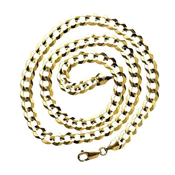 14K YELLOW Gold SOLID ITALY CUBAN Chain - 20 Inches Long 7MM Wide 2