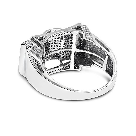 "10K Gold Black and White Mens Diamond Ring by LUXURMAN (0.6 Ctw