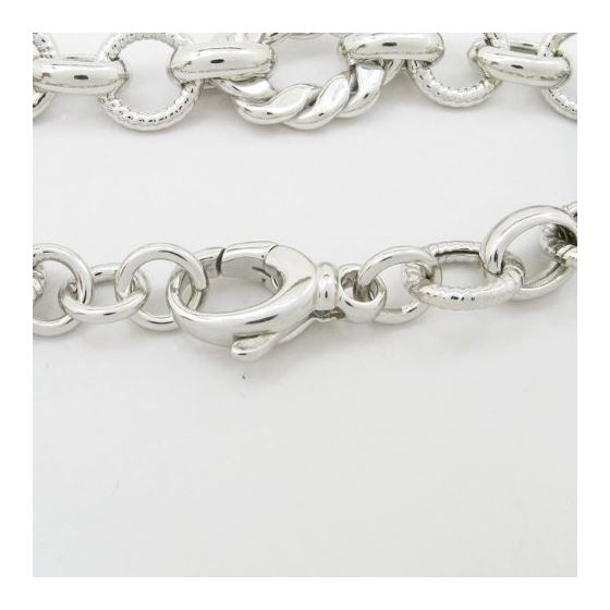 Mens Sterling silver Rope and trace link bracelet 2