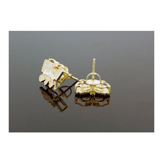 Sterling Silver Butterfly Fashion Hand Set Stud Earrings ME0209d 2