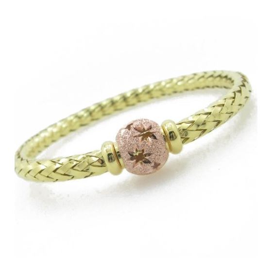 Ladies .925 Italian Sterling Silver yellow fancy italian primavera bracelet Diameter - 2.55 inches 2