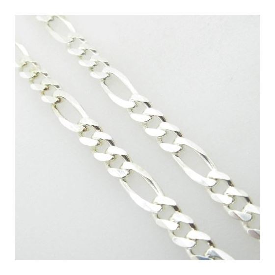 Silver Figaro link chain Necklace BDC96 2