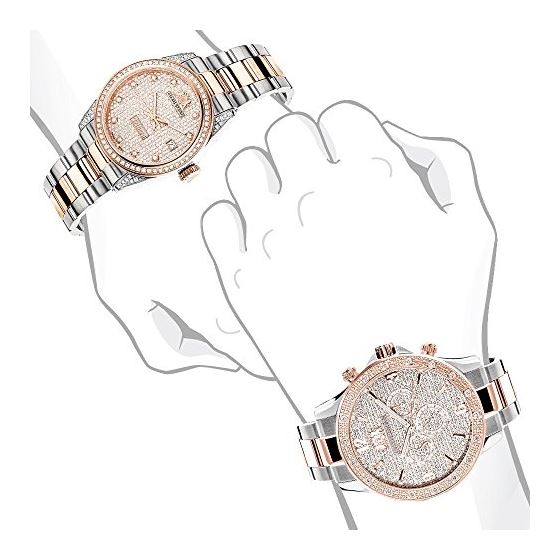 Matching His And Hers Watches: 18K White Rose Go-4